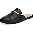 KIDMI Women's Buckle Mules Comfortable Dressy Flats Business Casual Loafers Slip On, Backless | Amazon (US)