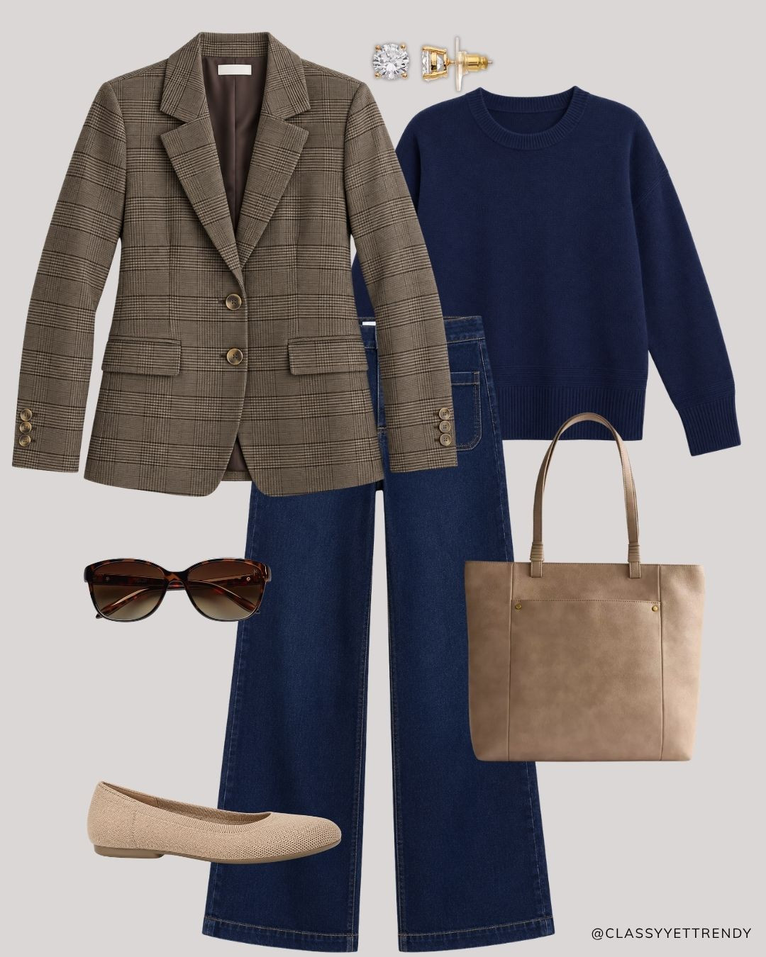 Modern Heritage Autumn Neutrals Capsule: 12 Tops, Bottoms, Layers and Shoes, many outfits! ✔️ Create several looks with classic and timeless staples - including wide-leg jeans, white shirt, navy sweater, mock neck top - elevated with just a few seasonal gems like an argyle cardigan, plaid blazer and heeled boots.🍂 Effortless, versatile, and polished!🤎 Which outfit is your favorite? @kohls #kohls #kohlspartner #kohlsfinds

#fallstyle #autumnvibes #autumnoutfit #browntones #capsulewardrobe 

 