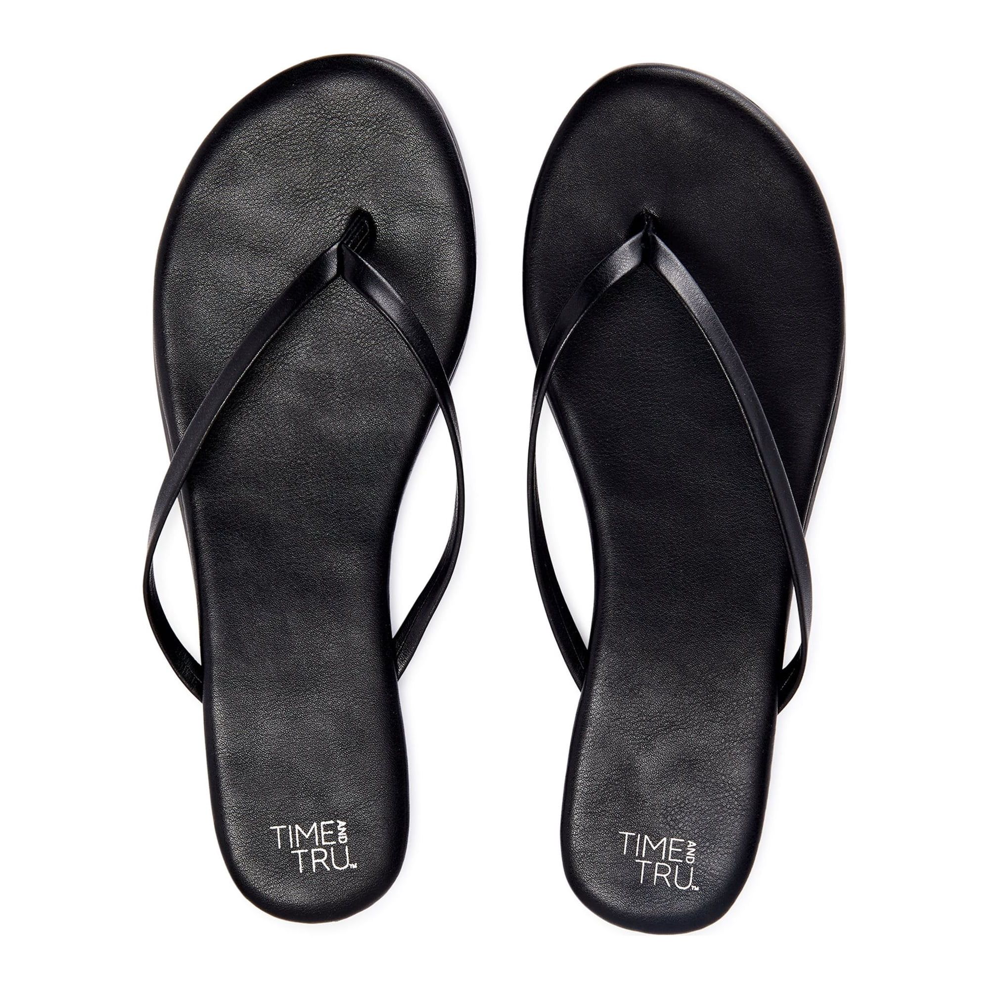 Time and Tru Women's Barely There Thong Sandals, Wide Width Available | Walmart (US)