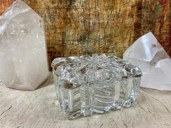 Vintage Clear Glass Trinket Box Crystolite Style Glass Box, Vintage Glass Box, Tobacciana | Etsy (US)