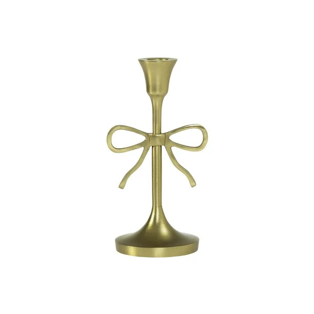 My Texas House Metal Bow Taper Candle Holder, 8", Gold | Walmart (US)