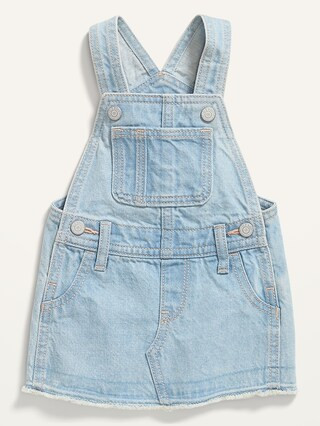 Light-Wash Frayed-Hem Jean Skirtall for Baby | Old Navy (US)