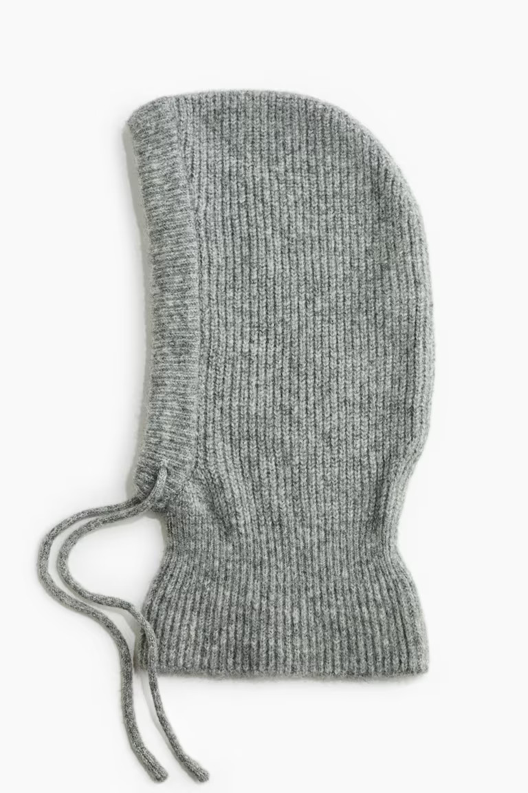 H & M - Rib-Knit Balaclava - Gray Melange | H&M (US, CA, MX)