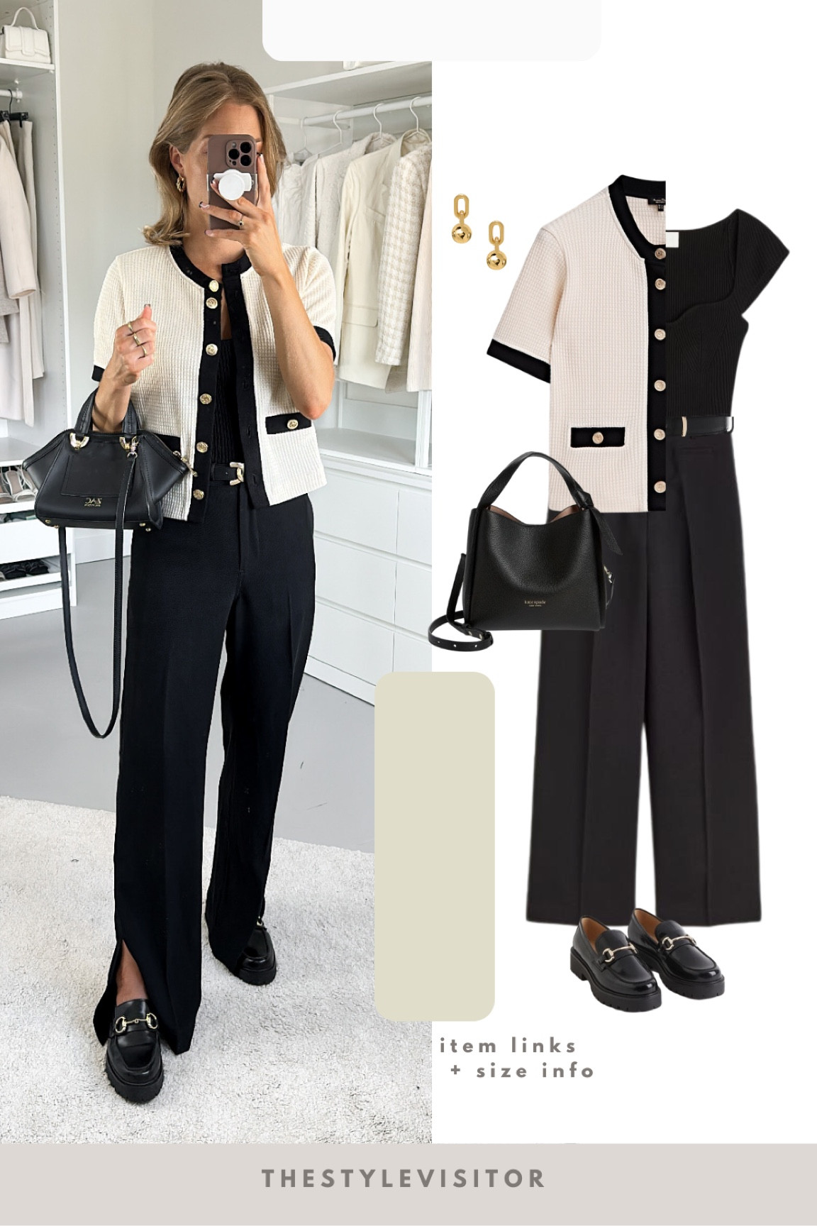 Wearing cardigan in s, top in xs, trousers in 32/xs, sized up on the loafers. Lovely work outfit. Read the size guide/size reviews to pick the right size.

Leave a 🖤 to favorite this post and come back later to shop

Workwear, office outtit, black trousers, cream cardigan

#LTKworkwear #LTKSeasonal #LTKstyletip