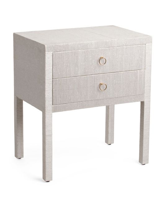 2 Drawer Raffia Woven Nightstand | Coastal | Marshalls | Marshalls