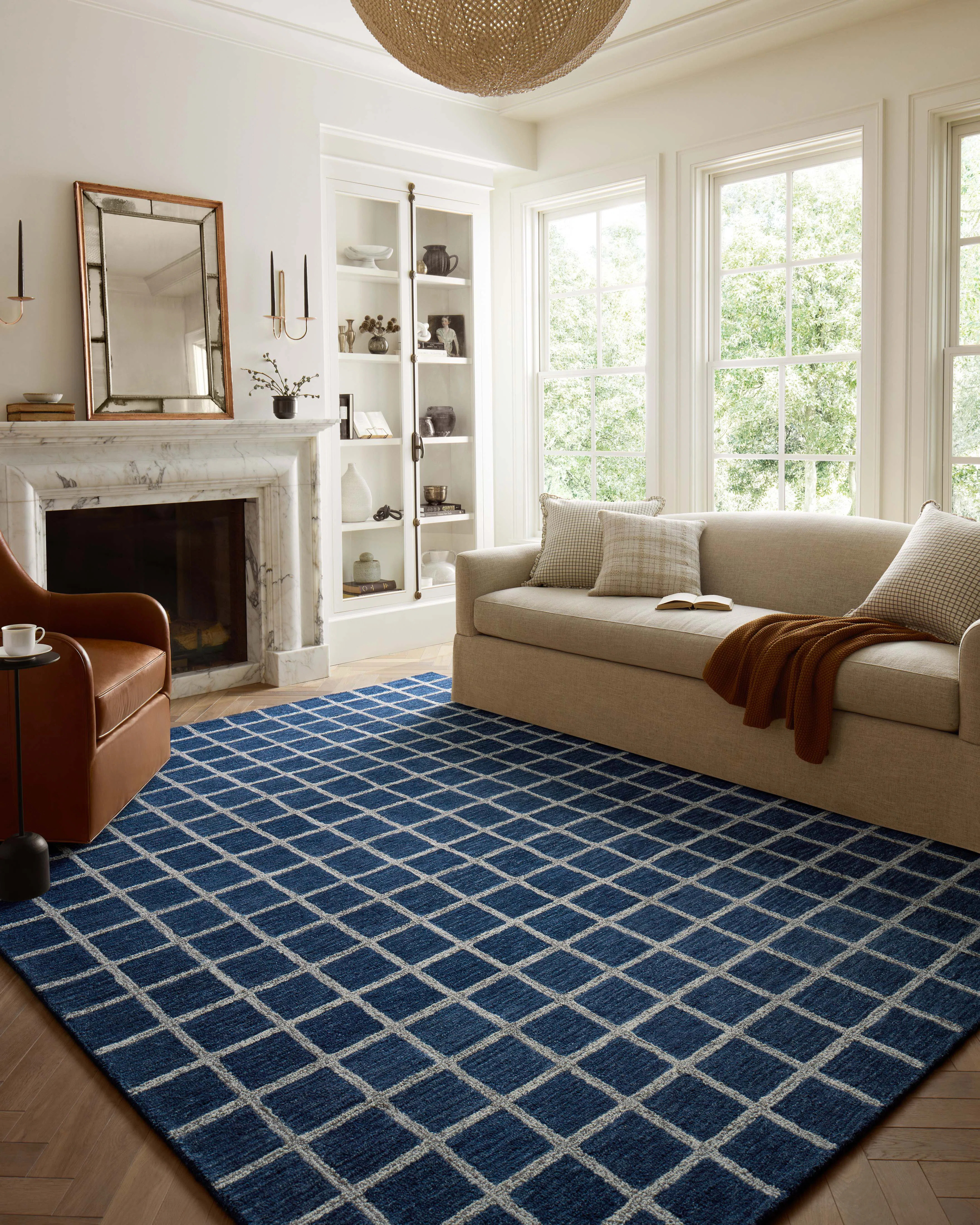 Chris Loves Julia x Loloi Polly Navy / Silver Area Rug | Wayfair North America