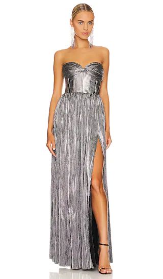 Florence Gown in Silver | Revolve Clothing (Global)