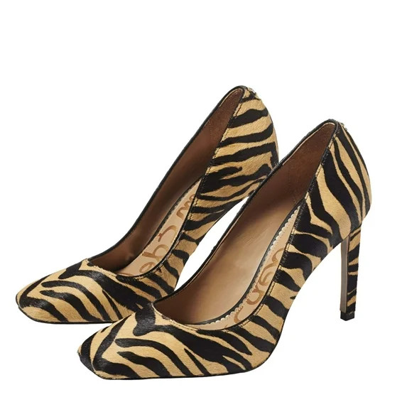 Sam Edelman Beth Pump Square Toe High heel Tiger Print Single Sole Dress Pump (6) | Walmart (US)