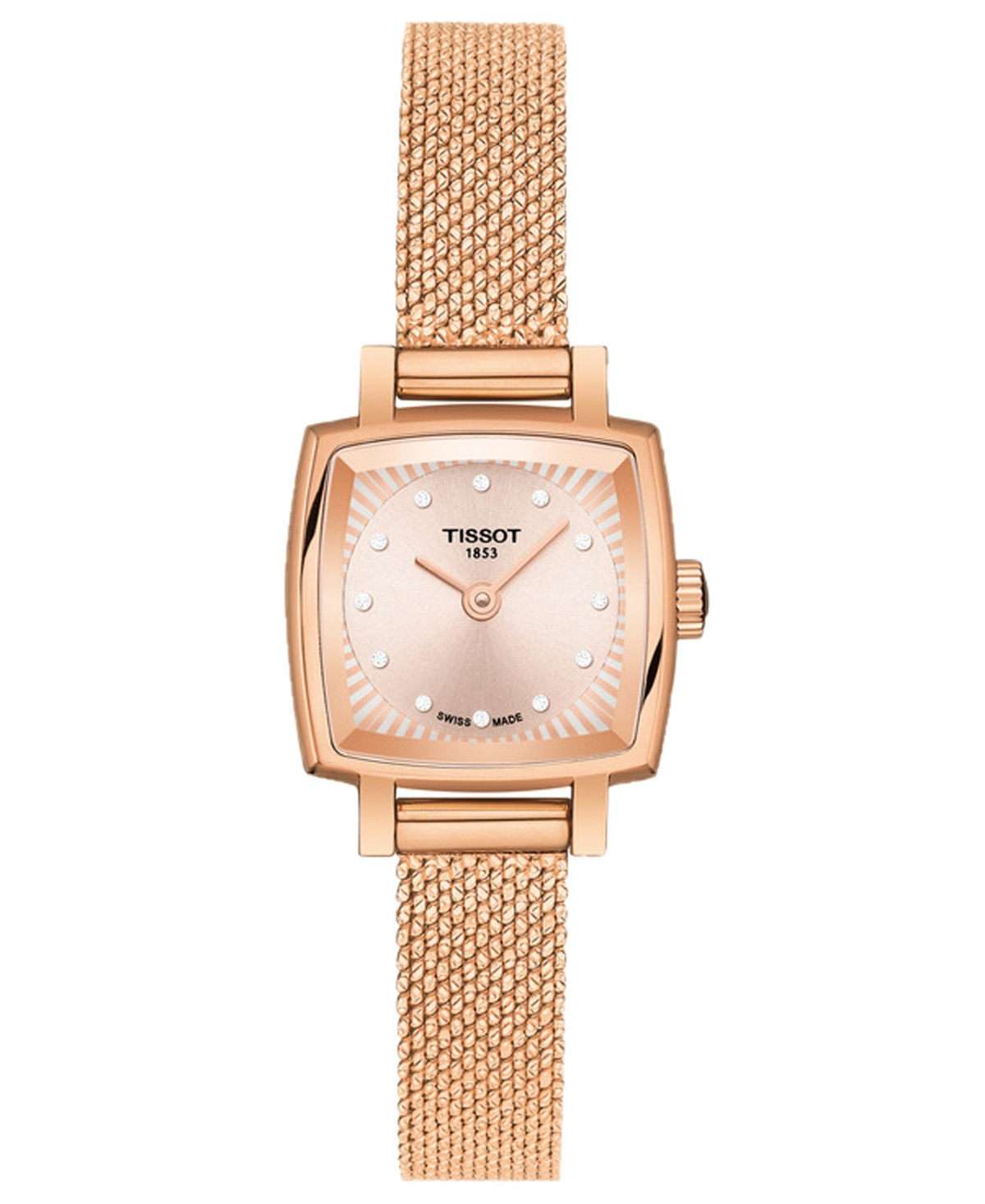 Tissot Women's Swiss T-Lady Lovely Diamond Accent Rose Gold Mesh Bracelet Watch 20mm - Rose Gold | Macy's