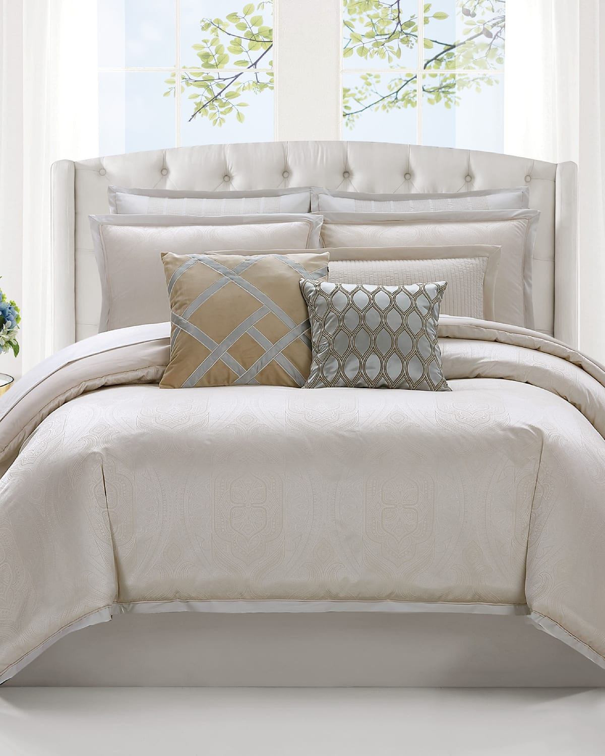 Charisma Tristano Woven Jacquard King 3-Piece Comforter Set | Horchow