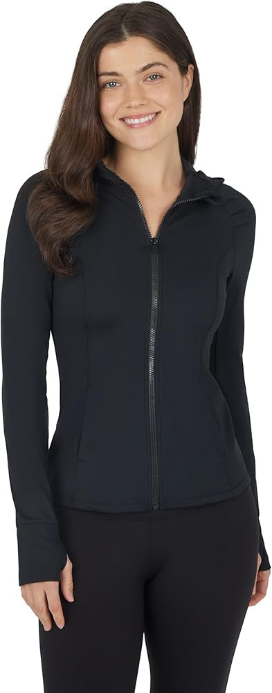 Yogalicious Full-Zip Lightweight Hooded Running Workout Yoga Lux Jacket with Pockets | Amazon (US)