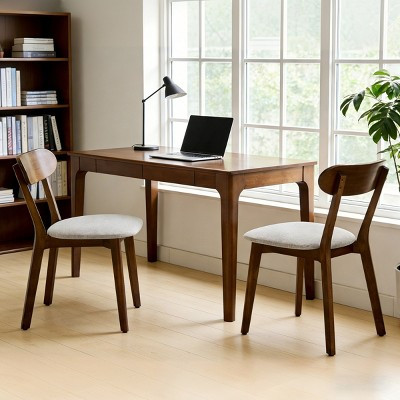 Mid Century Modern Solid Wood Dining Chairs Set of 2, Gray Cushion Upholstered Kitchen Chairs for Dining Room, Restaurant, or Living Room-Panipeachy | Target