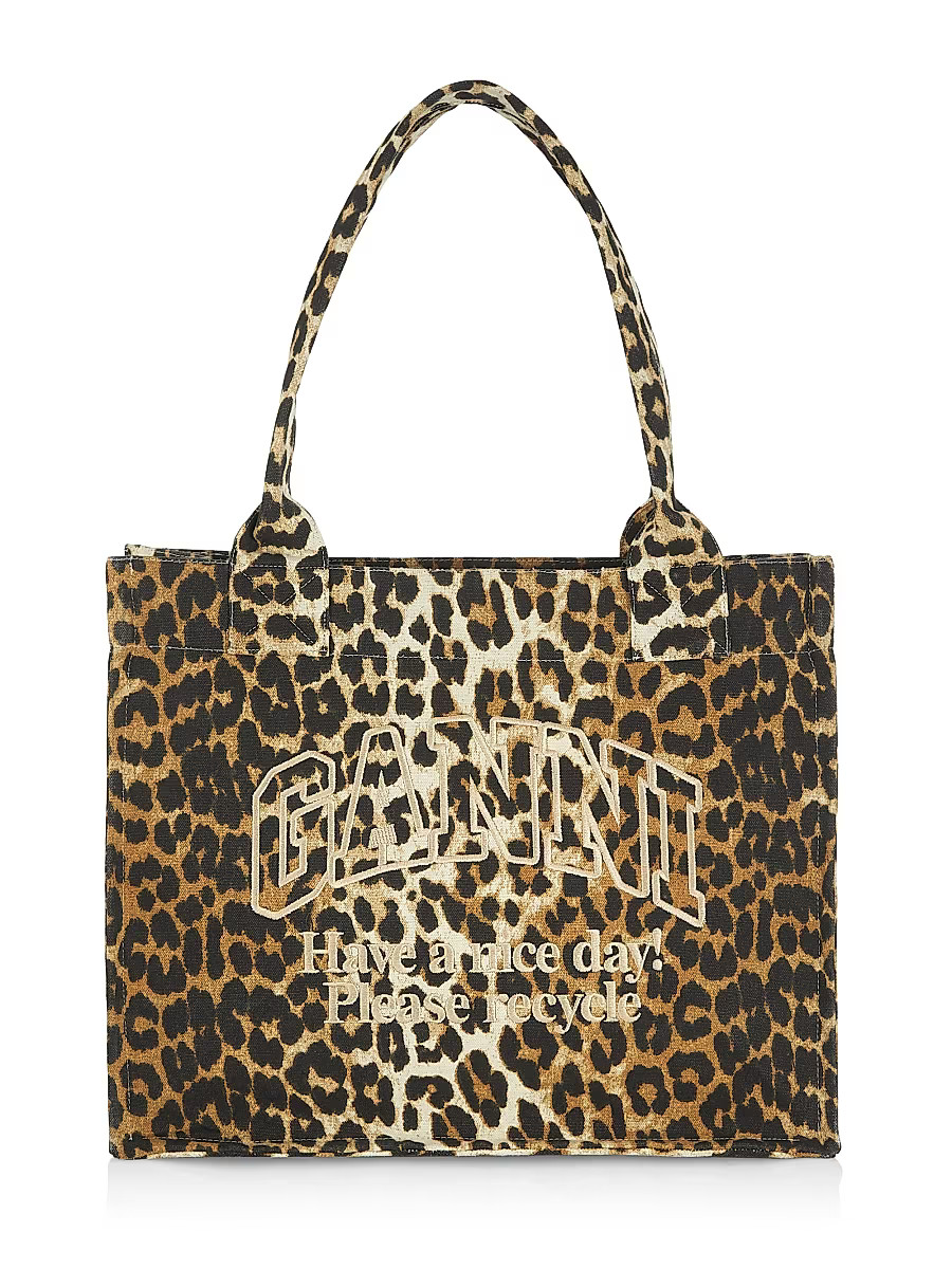 Women's Large Easy Shopper Cotton Tote - Leopard | Saks Fifth Avenue