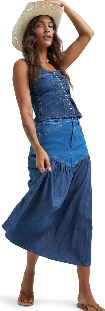 Western Tiered Midi Skirt | Nordstrom