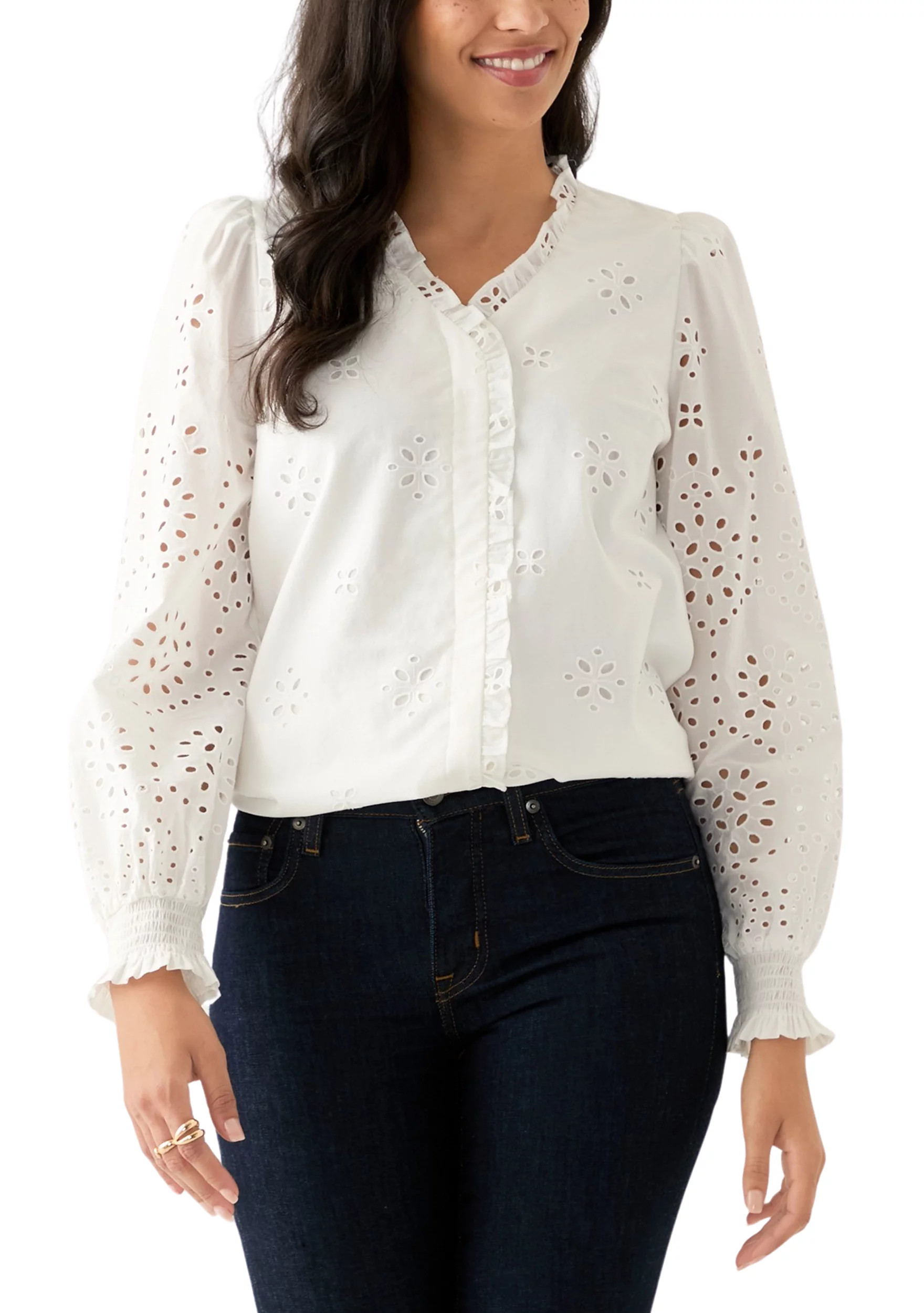 Women's Long Sleeve Ruffle Top | Belk