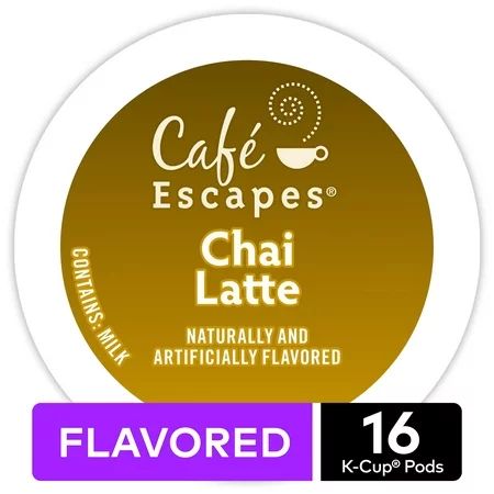 Cafe Escapes Chai Latte, Keurig K-Cup Pods, Contains Milk, 16ct | Walmart (US)