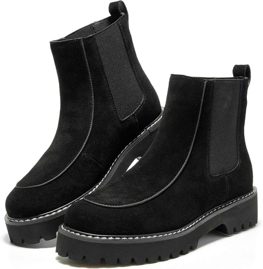 Project Cloud 100% Genuine Leather Chelsea Boots Women - Comfy Womens Boots | Amazon (US)