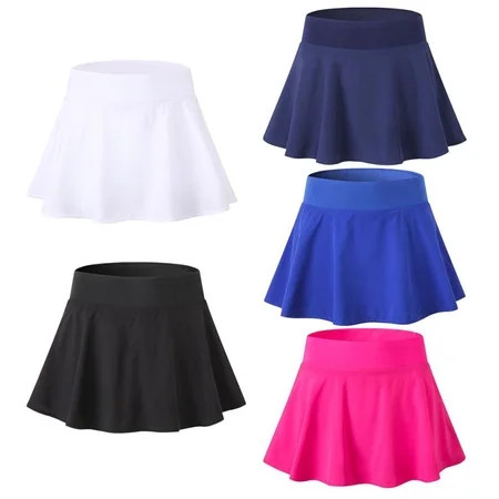 Women s Athletic Stretchy Pleated Tennis Skirt With Built In Shorts for Running Golf Workout | Walmart (US)