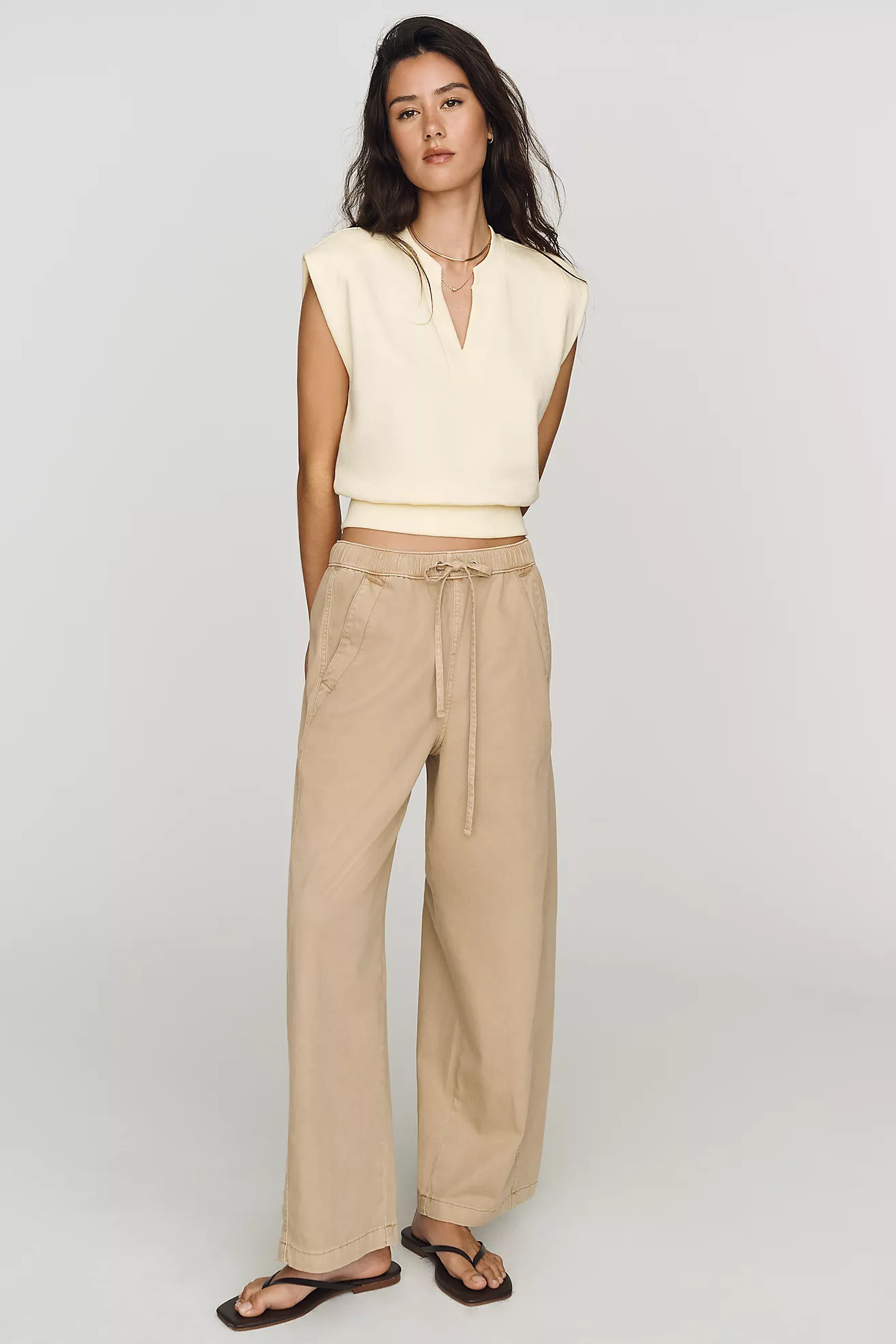 Pilcro Izzie Relaxed Full-Length Barrel Pants | Anthropologie (US)