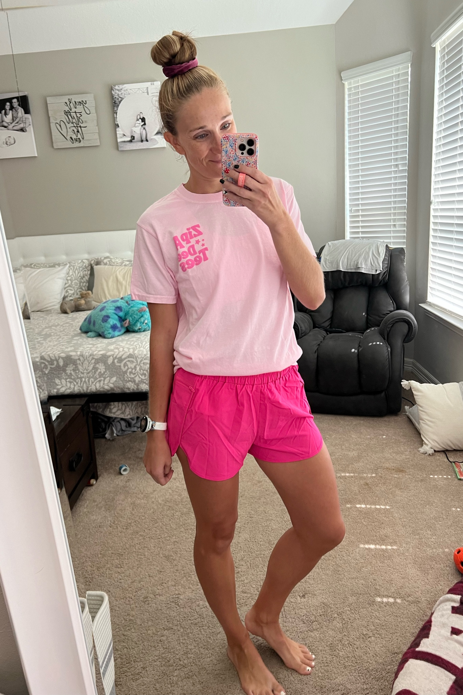 The best bright pink athletic shorts! They come in tons of other colors and are just $24  Fits TTS. For reference, I’m in a small.

#LTKfitness