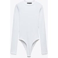 Zara - Cotton Modal Bodysuit - White - S - Woman | Zara US