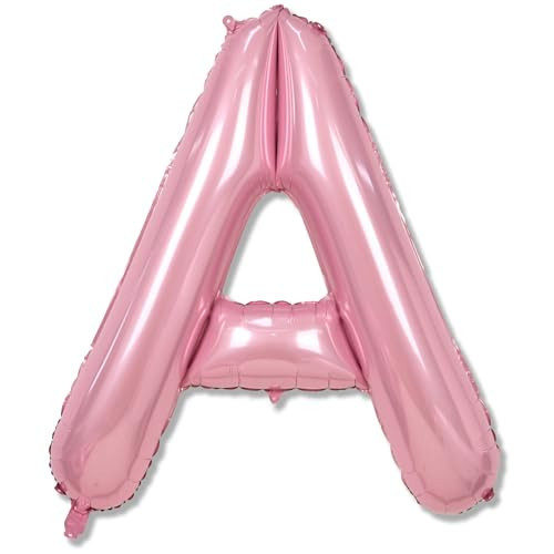40" Balloon Letter A Pastel Pink, Large Foil Pink Letter Balloons Set A - Z for Girls, Light Pink A Helium Balloons for Women Birthday Anniversary Graduation New Year Party Decoration Supplies | Amazon (US)