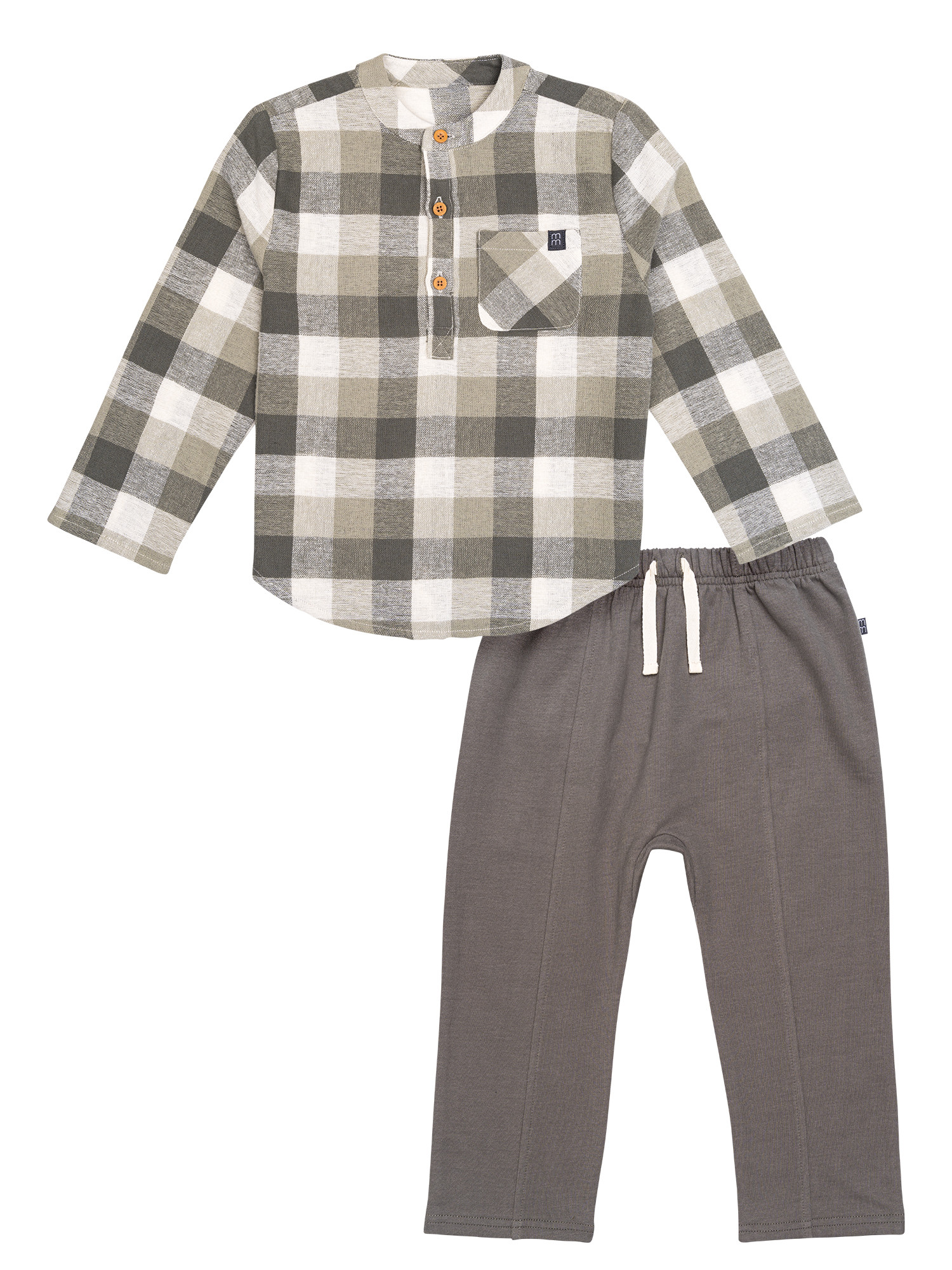 Modern Moments by Gerber Toddler Boy Mandarian Shirt and Pant Set, 2-Piece, Sizes 12M-5T | Walmart (US)