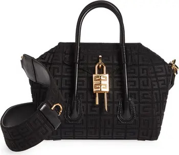 Mini Antigona Lock Embroidered Canvas Satchel | Nordstrom