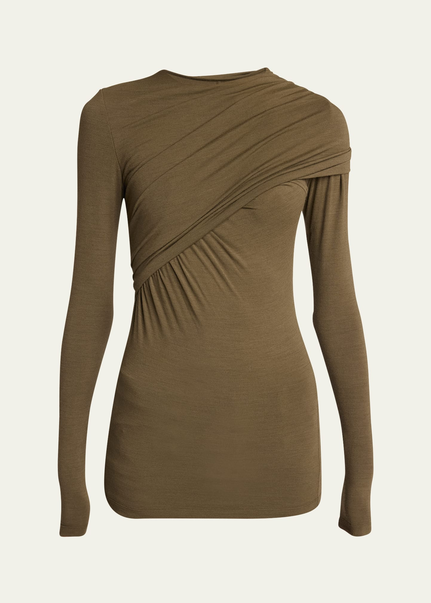 Isabel Marant Asna Draped Wool-Blend Top | Bergdorf Goodman