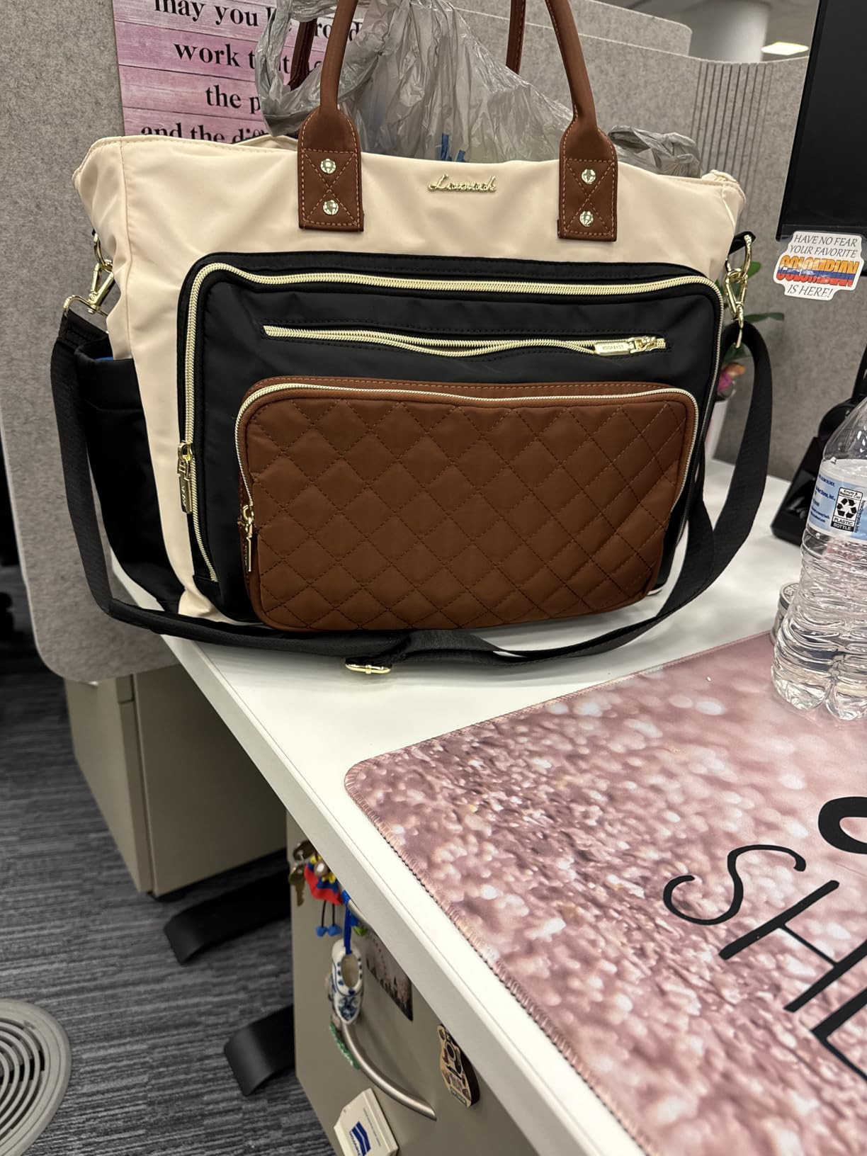 LOVEVOOK Teacher Tote Bag for Women Work, Laptop Bag With Large Cup Holder, Nurse Bags Profession... | Amazon (US)