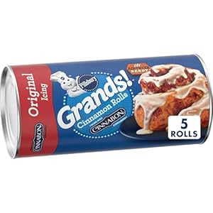 Pillsbury Grands! Cinnamon Rolls with Cinnabon Cinnamon and Original Icing, Refrigerated Canned P... | Amazon (US)