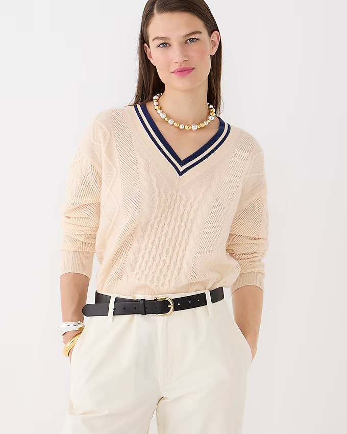 Cashmere pointelle cricket sweater | J. Crew US