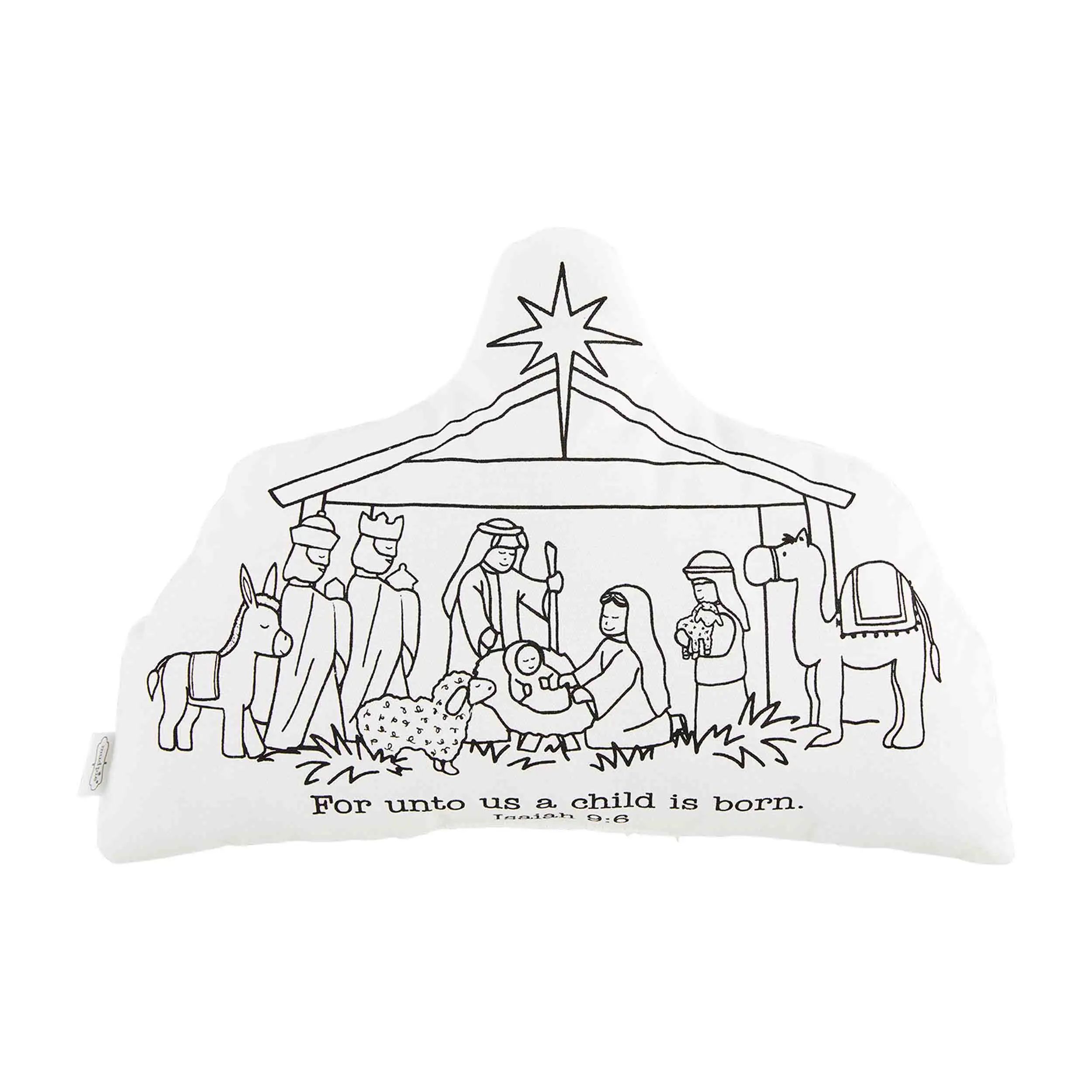 Nativity Doodle Pillow | Mud Pie (US)