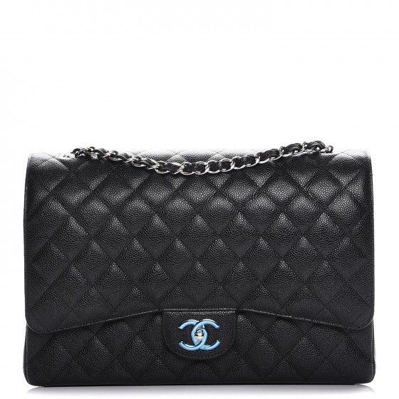 Chanel Double Flap Quilted Diamond Maxi Black | StockX