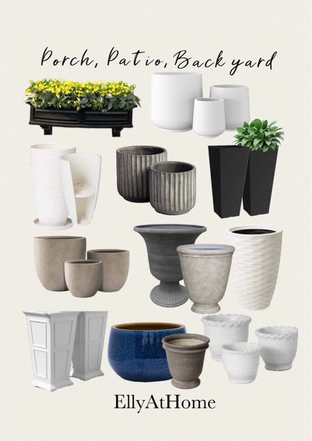 Porch, patio, backyard planters in a variety of styles, shapes, colors. Spring, summer flower pots. Some selections on sale, free shipping Memorial Day sales !

#LTKHome #LTKSeasonal #LTKSaleAlert
