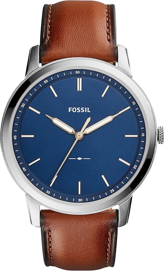 Fossil Men's the Minimalist Stainless Steel Slim Casual Quartz Watch | Amazon (US)