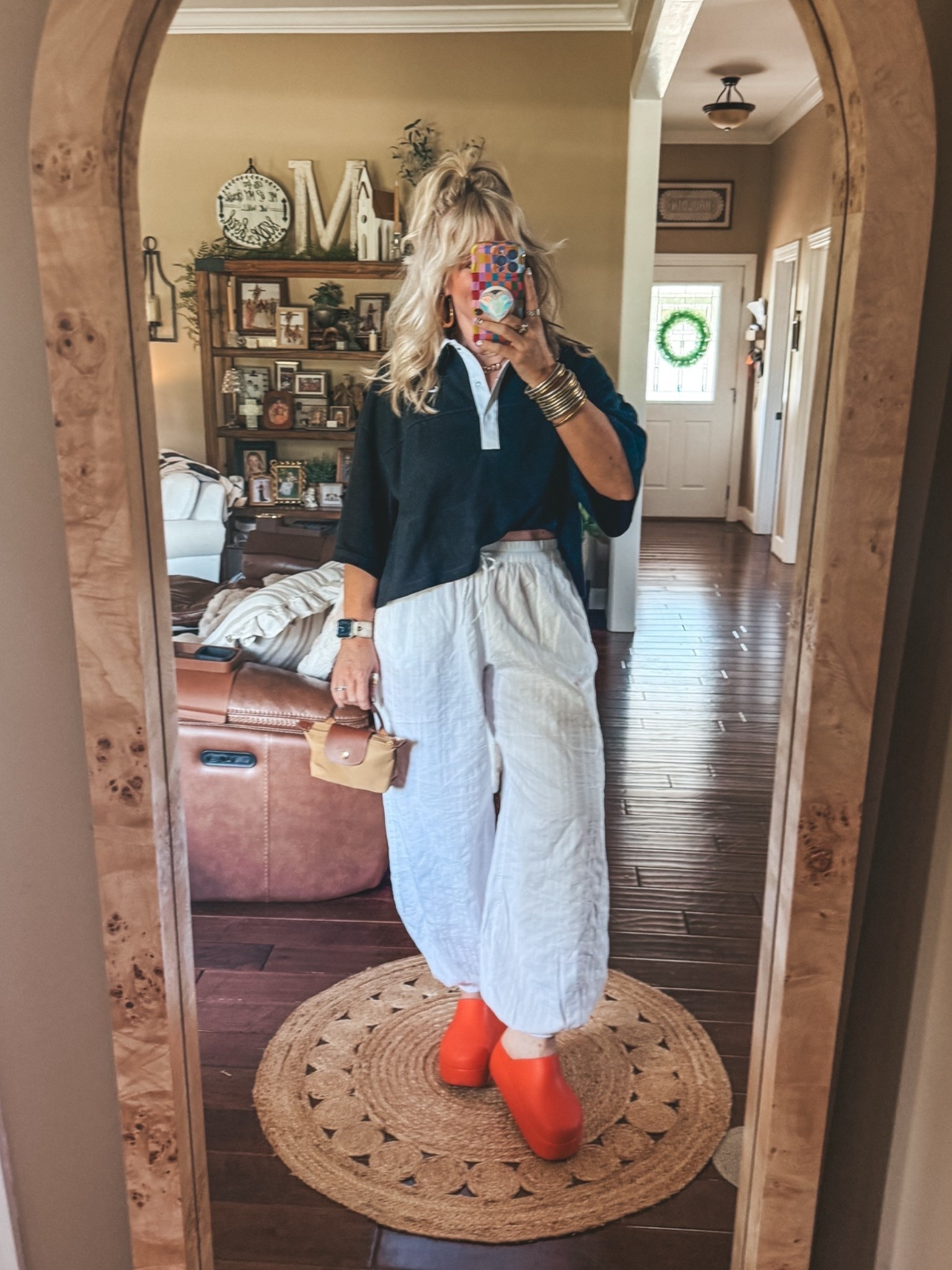 Cutest oversized polo and bubble pants! 
Polo M
Bubble pants M 
Crocs Sized down

#LTKootd #LTKgrwm #LTKOver40