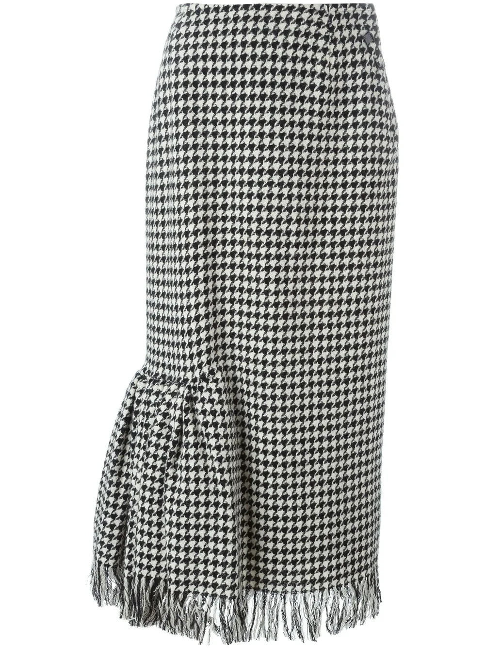 Yohji Yamamoto Vintage houndstooth skirt - Black | FarFetch US