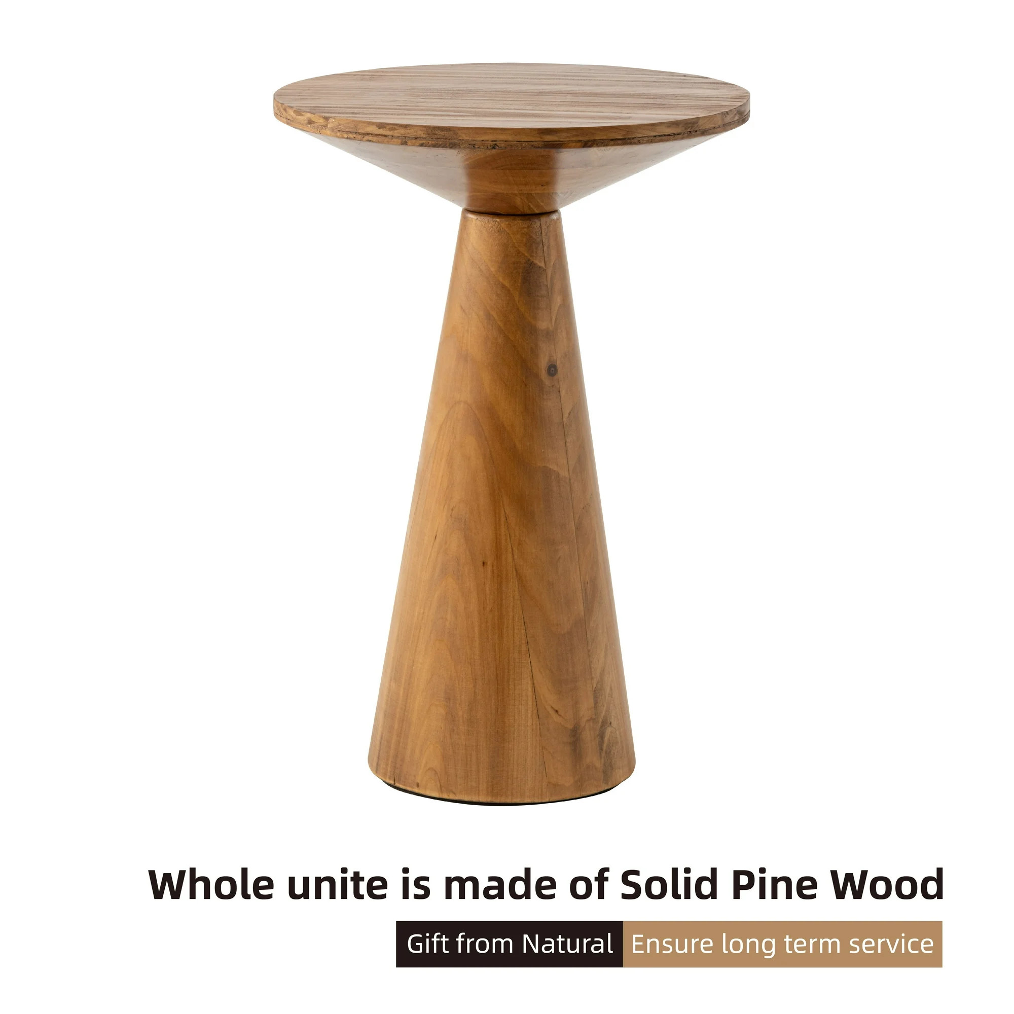 COZAYH Farmhouse Pedestal End Table Round Martini Table Wood Plant Stand Rustic Small Drink Table... | Walmart (US)