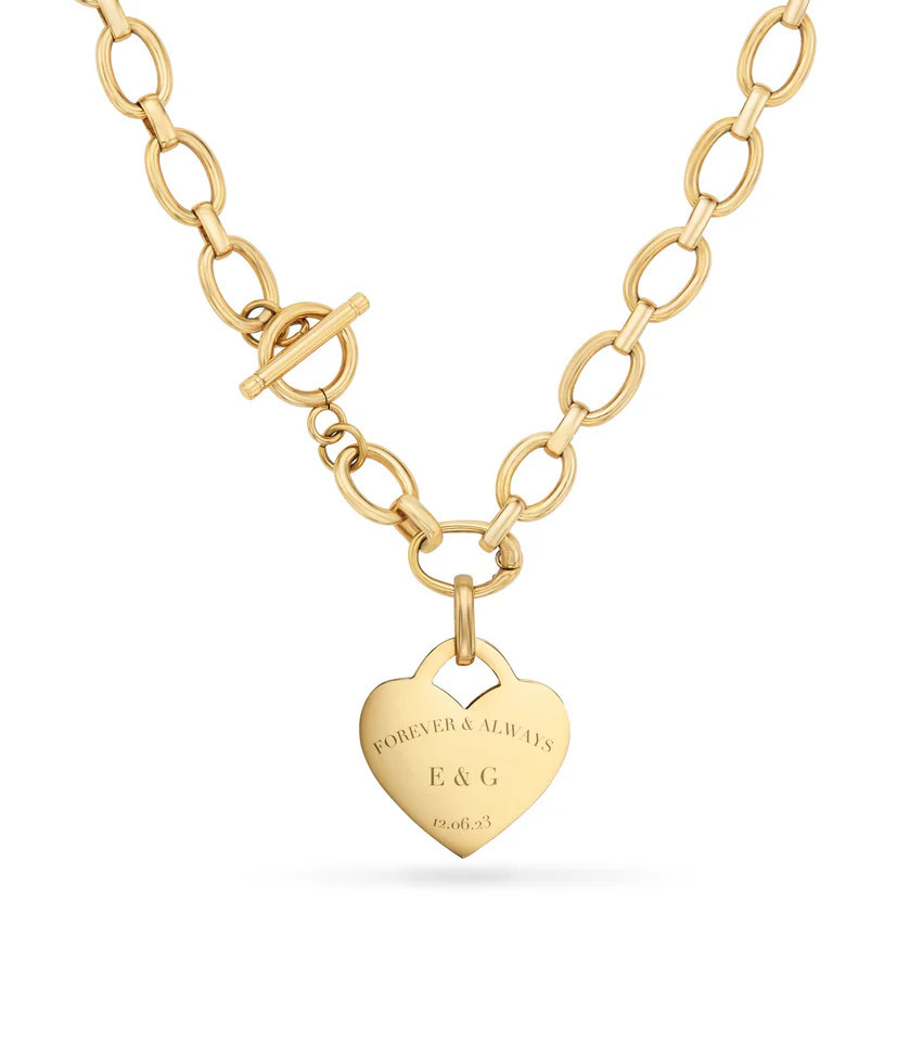 Heart Token Oval Necklace (Gold) | Abbott Lyon