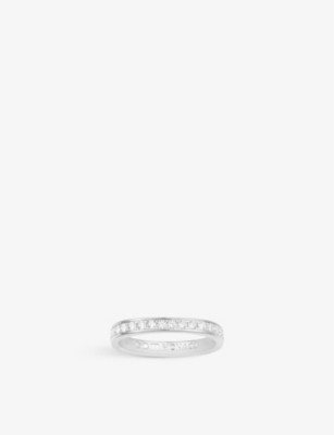 Dainty sterling-silver and pavé zirconia ring | Selfridges