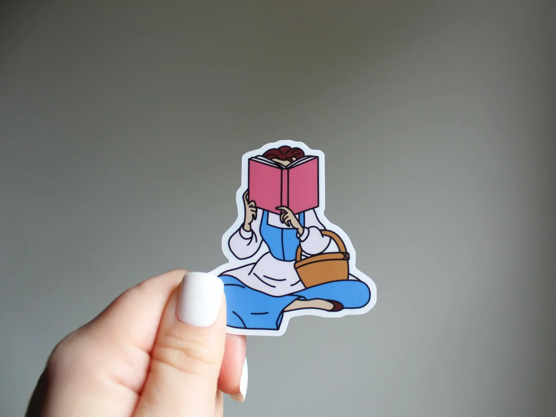 Nose Stuck in a Book Sticker - Belle sticker, Beauty and the Beast, BookTok, bookworm, Waterproof... | Etsy (US)