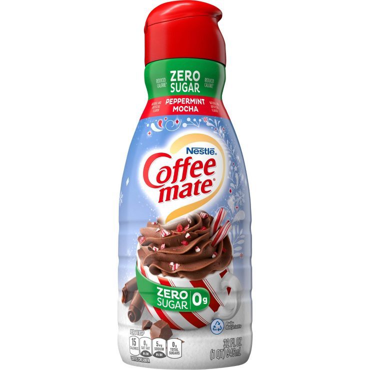 Coffee mate Zero Sugar Peppermint Mocha Liquid Coffee Creamer - 32 fl oz (1qt) | Target