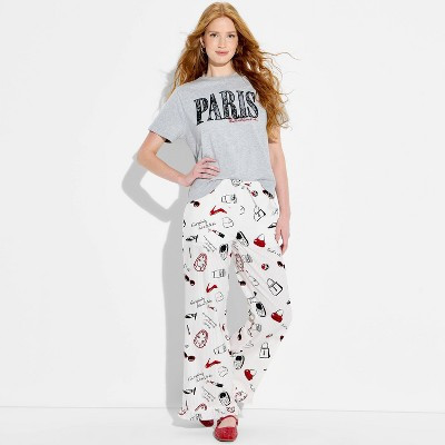 Women's The Devil Wears Prada AOP Graphic Pull-On Pants - White S | Target