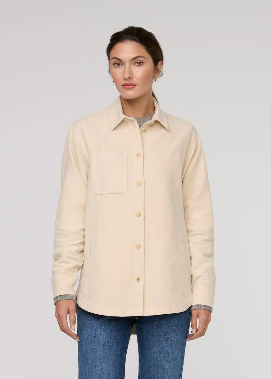 No Sweat Moleskin Overshirt - Bone | DUER
