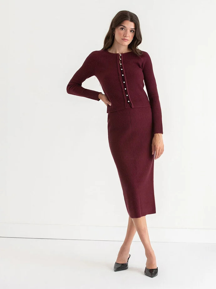 Ribbed Button-Front Cardigan | Ricki's