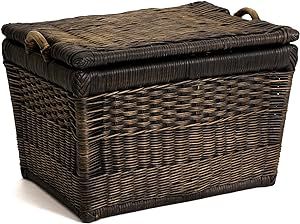 The Basket Lady Lift-Off Lid Wicker Storage Basket, Medium, 20 in L x 15 in W x 14 in H, Antique ... | Amazon (US)