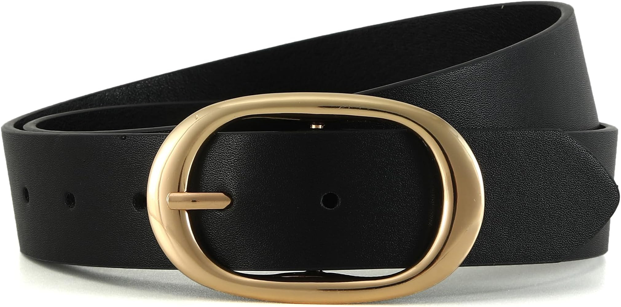 Fashion Women's Faux Leather Belts Ladies Waist Belt with Pin Buckle for Jeans Pants 1.26" Width | Amazon (US)