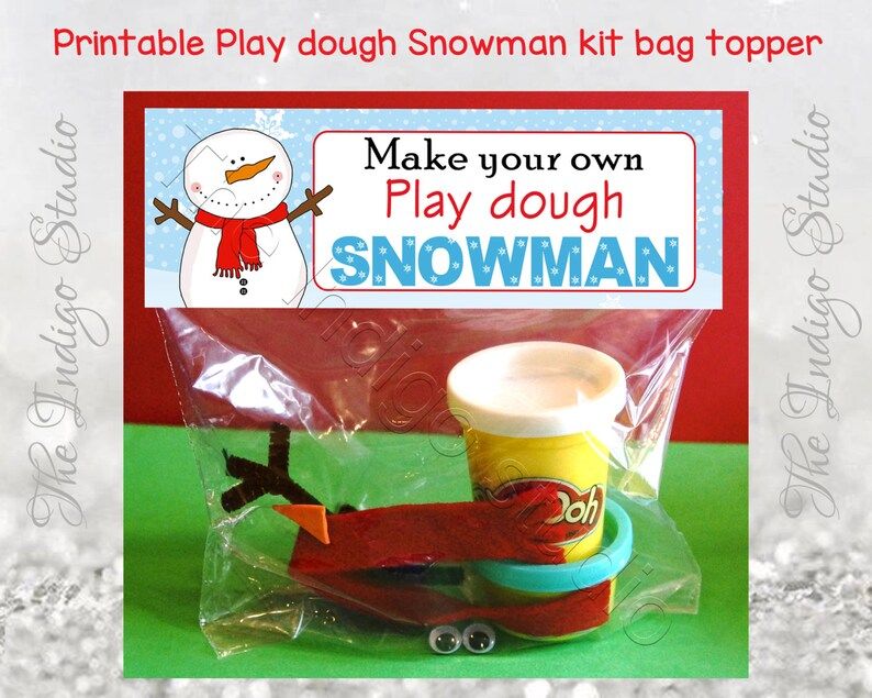 Printable Play Dough Snowman Kit Bag Topper Make Your Own | Etsy | Etsy (US)
