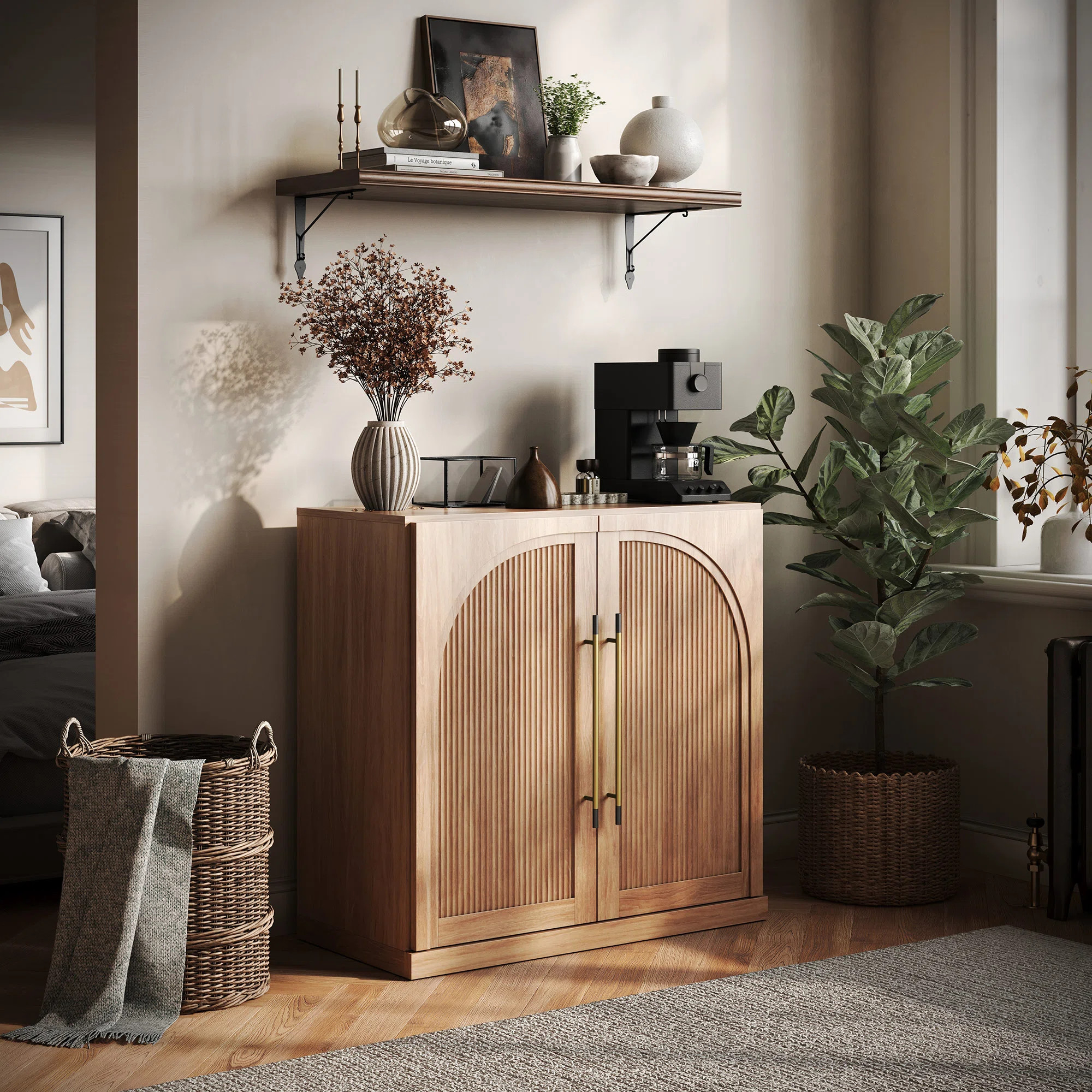 Modular Sideboard with Double-Arc Wood Doors, CamelByLatitude Run®4.0Rated 4 out of 5 stars.1 Re... | Wayfair North America